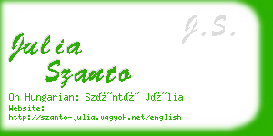 julia szanto business card